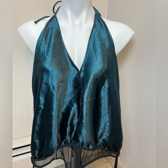 Free People Intimately | Women's Wrap Metallic Halter Bodysuit Size Small - Picture 1 of 6